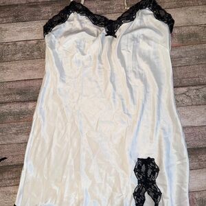 Victoria's Secret White Slip with Black Lace